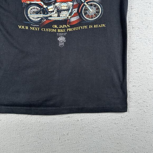 Vtg 80s Harley Davidson 3D Emblem T-Shirt Large Japan Prototype Motorcycle - Picture 10 of 16